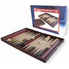 Backgammon Holz braun 35x23 cm.m.Steinef. Backgammon Holz braun 35x23 cm.m.Steinef.