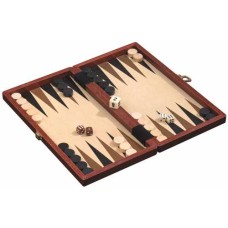 Backgammon Kassette Holz braun 28x15cm