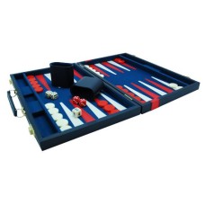 Backgammon 38cm.blau Kunstl.mit rotem Streifen. Backgammon 38cm.blau Kunstl.mit rotem Streifen.