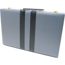 Backgammonkoffer 38cm.grau/weiß/schw. Backgammonkoffer 38cm.grau/weiß/schw.