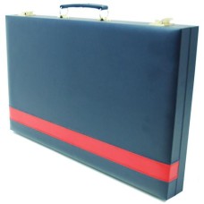 Backgammon Koffer Kunstleder blau 46x30cm. Backgammon Koffer Kunstleder blau 46x30cm.