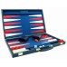 Backgammon 38cm.blau Kunstl.mit rotem Streifen. Backgammon 38cm.blau Kunstl.mit rotem Streifen.