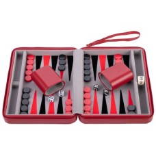 Backgammon mit Reißverschluss, 9 Zoll Rot Backgammon mit Reißverschluss, 9 Zoll Rot