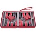 Backgammon mit Reißverschluss, 9 Zoll Rot Backgammon mit Reißverschluss, 9 Zoll Rot