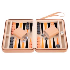 Backgammon mit Reißverschluss, 9 Zoll Beige Backgammon mit Reißverschluss, 9 Zoll Beige