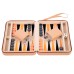Backgammon mit Reißverschluss, 9 Zoll Beige Backgammon mit Reißverschluss, 9 Zoll Beige