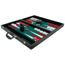 Backgammonkoffer Schw/Grün Intars.53x8 cm. Backgammonkoffer Schw/Grün Intars.53x8 cm.