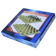 Schach-Dame-Set Holz bedruckt 29x29 cm Schach-Dame-Set Holz bedruckt 29x29 cm