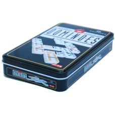 Domino doppelt 6 in Blechdose Punkte farb.