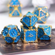 Würfelset Metall Blau Gold Würfelset Metall Blau Gold