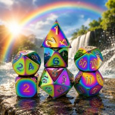 Metall-Würfelset Regenbogen in Metalldose Metall-Würfelset Regenbogen in Metalldose