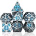 Metall-Würfelset Silber/Blau mit Pfeilen Metall-Würfelset Silber/Blau mit Pfeilen