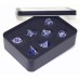 Metall-Würfelset Silber/Blau mit Pfeilen Metall-Würfelset Silber/Blau mit Pfeilen