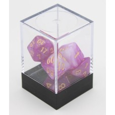 Dobbelstenen Stardust Paars/Wit 7set