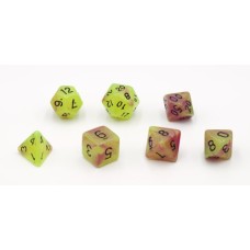 Würfel Glow i.t.Dark Geel/Roze 7st