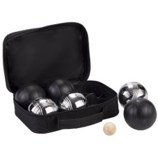 Boules 6 Bälle schwarz/Chrom Nylon Tasche Boules 6 Bälle schwarz/Chrom Nylon Tasche