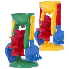 Sand-/Wassermühle mit Rechen und Schaufel Sand-/Wassermühle mit Rechen und Schaufel