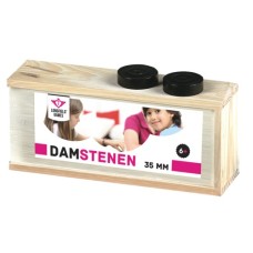 Damesteine weiß/schwarz 35 mm Damesteine weiß/schwarz 35 mm