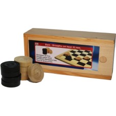 Damesteine 32 mm.Holz natur/schw.2x20 in Box Damesteine 32 mm.Holz natur/schw.2x20 in Box