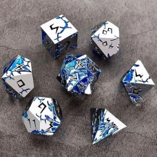 Metall-Würfelset Drache Blau/silber in Metalldose Metall-Würfelset Drache Blau/silber in Metalldose