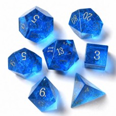 Glaswürfel-Set „Shattered“ Blau in einer Metalldose Glaswürfel-Set „Shattered“ Blau in einer Metalldose