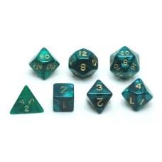 Würfel-Set,7 St,sort.Grün Marmor/Perlmutt Würfel-Set,7 St,sort.Grün Marmor/Perlmutt