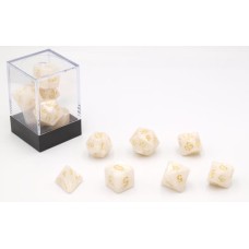 Dobbelstenen Wit Parelmoer 7 set Brick Dobbelstenen Wit Parelmoer 7 set Brick