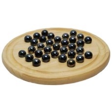 Solitär Holz 22 cm, schwarze Glaskugeln Solitär Holz 22 cm, schwarze Glaskugeln