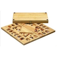 Kalaha für 4 Spieler, natur m.Edelst.41x21cm Kalaha für 4 Spieler, natur m.Edelst.41x21cm